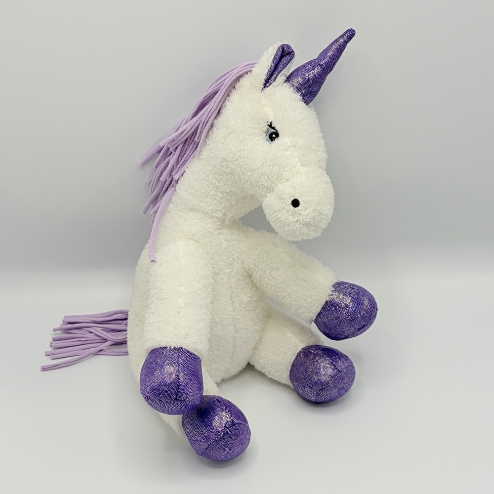 Bunnies By The Bay Unicorn Plush Purple Mane Glitter  12'' NWT World Market